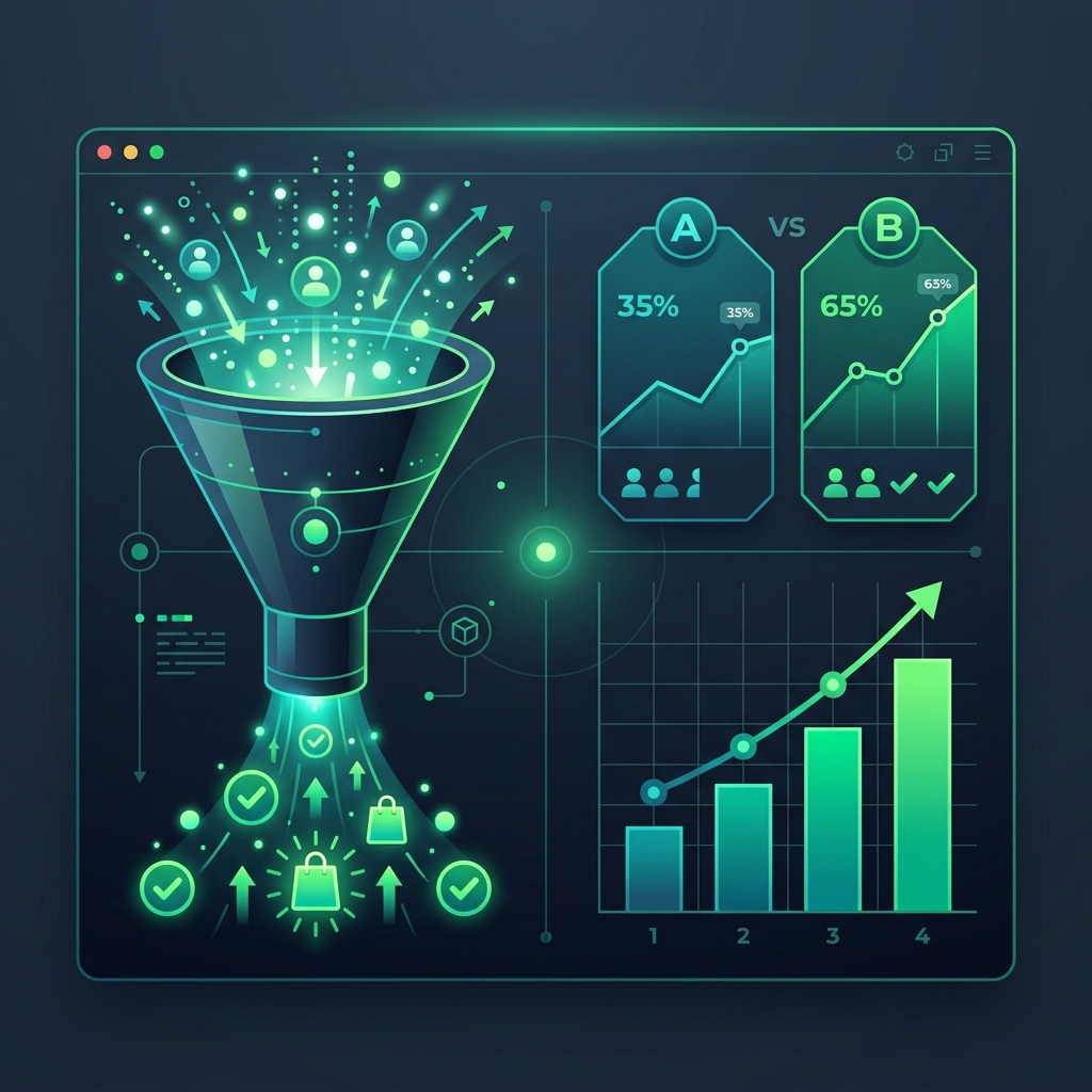 Dönüşüm Oranı Optimizasyonu (CRO) dashboard illüstrasyonu