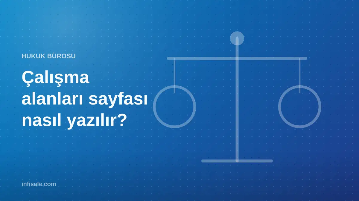 Kapak görseli: "Çalışma alanları sayfası nasıl yazılır?" başlığı, mavi degrade zemin üzerinde geometrik terazi çizimi